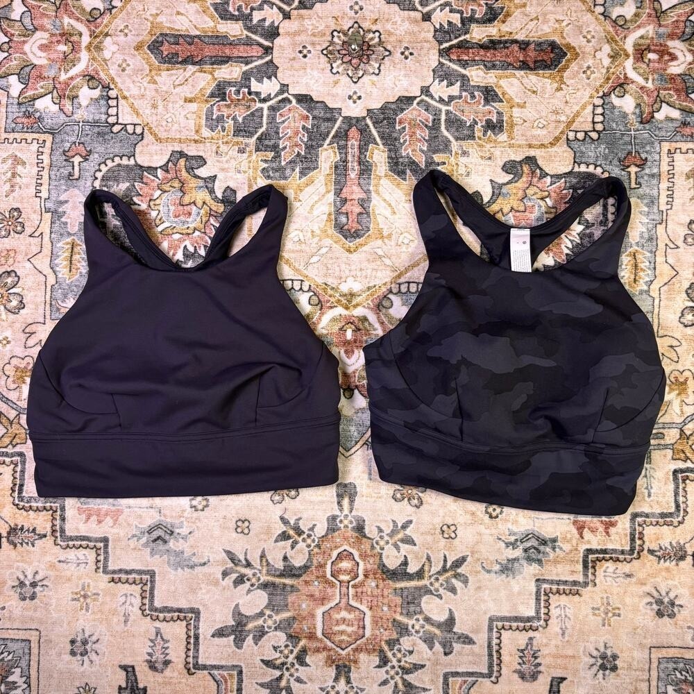Lululemon Wunder Train Long Line Bra Lot of Two Athletic Sports Bras Size 8